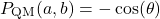 \[ P_\text{QM}(a, b) = -\cos(\theta) \]