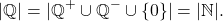 \[ |\mathbb{Q}| = |\mathbb{Q}^+ \cup \mathbb{Q}^- \cup \{0\}| = |\mathbb{N}|. \]