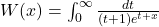 W(x) = \int_0^\infty \frac{dt}{(t+1)e^{t+x}}