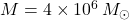 M=4\times 10^{6}\,M_\odot
