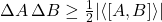 \Delta A\,\Delta B \ge \tfrac12 |\langle[A,B]\rangle|