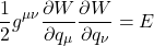 \[ \frac{1}{2} g^{\mu\nu} \frac{\partial W}{\partial q_\mu} \frac{\partial W}{\partial q_\nu} = E \]